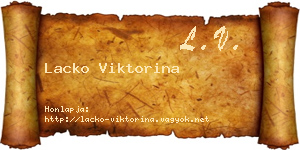 Lacko Viktorina névjegykártya